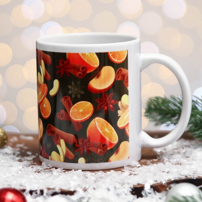 Кружка керамическая &laquo;Уютных вечеров!&raquo; апельсин, 320 мл, цвет разноцветный