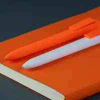 Ручка шариковая Swiper SQ, белая с неоново-оранжевым