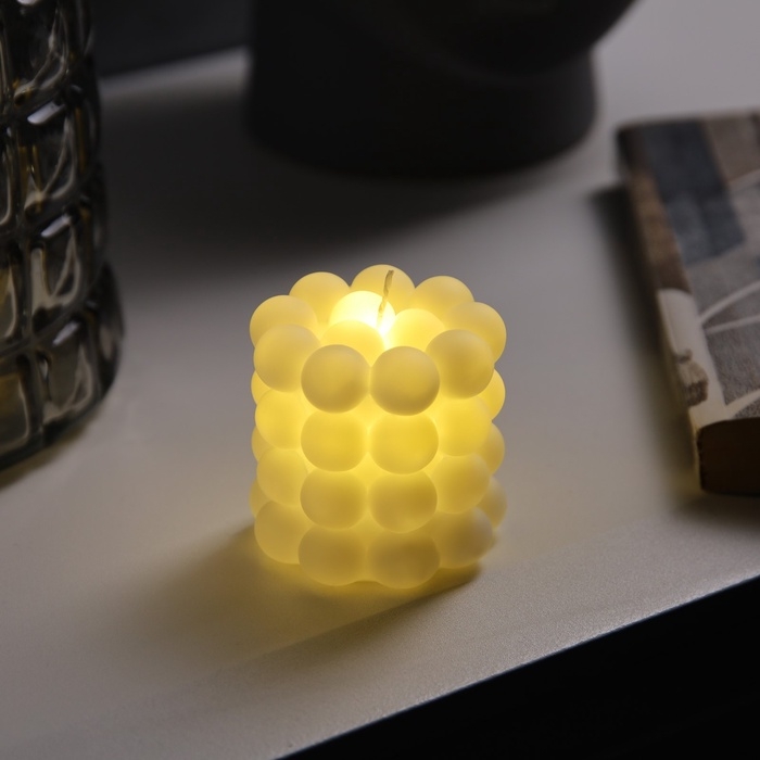 Светодиодная фигура &laquo;Свеча шарики&raquo; 5х5 см, батарейки АG13х3 (в комплекте), свечение теплое белое