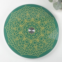 Подставка стеклянная для торта вращающаяся Magistro &laquo;Восток&raquo;, d=32 см, цвет зеленый