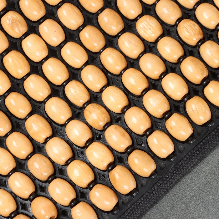 Накидка-массажёр на сиденье, 126&times;43 см, с поясничной опорой, бежевый