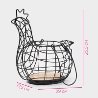 Корзина для яиц Доляна «Эстетика», цвет чёрный Корзина для яиц Доляна «Эстетика», цвет чёрный