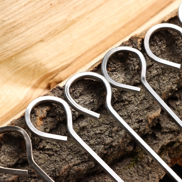 Набор шампуров-спиц 12 шт, рабочая часть - 47 см, ширина - 3 мм, толщина - 2 мм Набор шампуров-спиц 12 шт, рабочая часть - 47 см, ширина - 3 мм, толщина - 2 мм