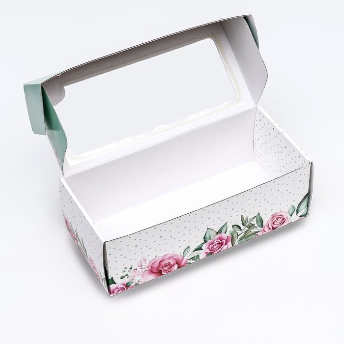 Коробка самосборная, с окном, "Пускай твои глаза сияют от счастья" 16 х 35 х 12 см