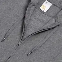 Толстовка на молнии с капюшоном унисекс King, темно-серый меланж, размер S