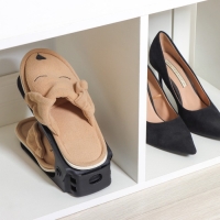 Подставка для хранения обуви регулируемая, 26&times;10&times;6 см, цвет чёрный