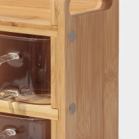 Банки стеклянные для хранения сыпучих продуктов &laquo;Тури&raquo;, 8 предметов: 6 банок 300 мл, 8&times;6 см, ложка, бамбуковый ящик