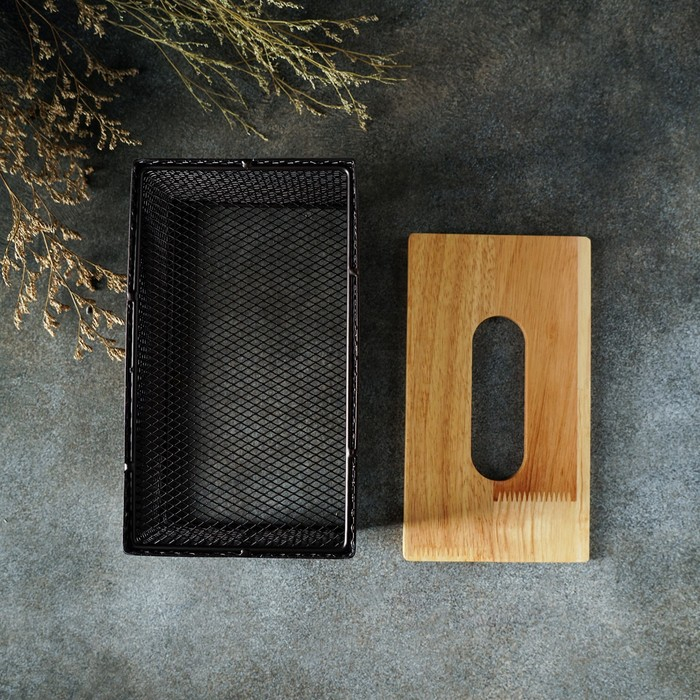 Салфетница «Эстетика», 21×12×10 см, цвет коричневый Салфетница «Эстетика», 21×12×10 см, цвет коричневый