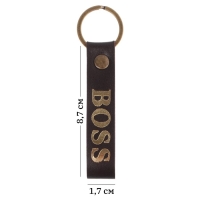 Брелок кожаный для автомобильного ключа, ремешок, натуральная кожа, коричневый, босс Брелок кожаный для автомобильного ключа, ремешок, натуральная кожа, коричневый, босс