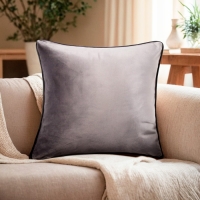 Наволочка декоративная Этель &laquo;Кант&raquo;, 45х45, цвет серый, велюр (100% пэ)