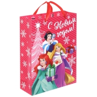 Новый год. Пакет подарочный, 31х40х11 см, упаковка, Принцессы