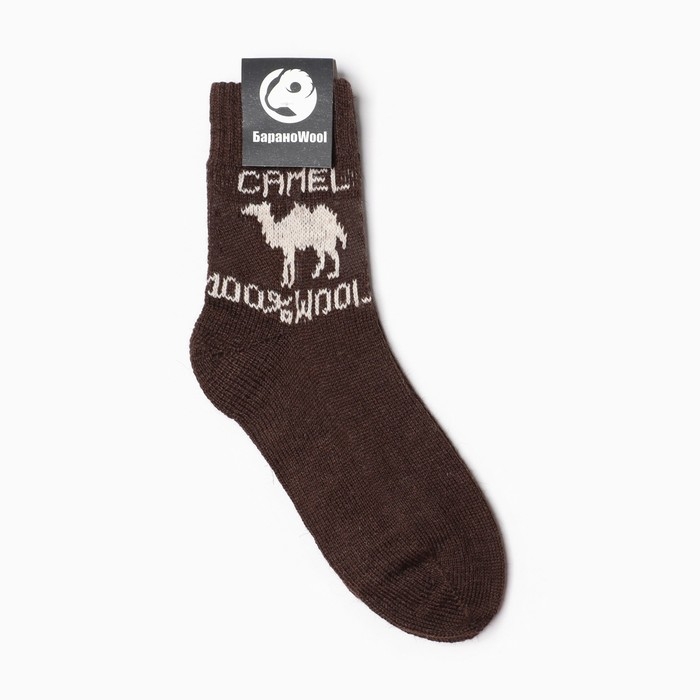 Носки мужские шерстяные, цвет коричневый, размер 27-29