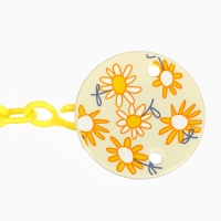 Набор: Соска - пустышка с держателем «Цветы», ортодонтическая, +6 мес, цвет желтый Набор: Соска - пустышка с держателем «Цветы», ортодонтическая, +6 мес, цвет желтый