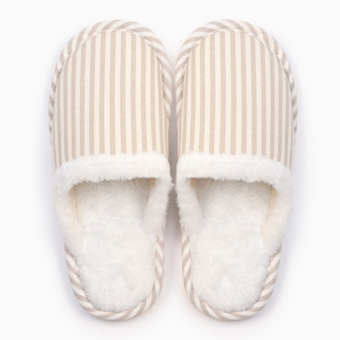 Тапочки женские, размер 38-39, бежевый Тапочки женские, размер 38-39, бежевый