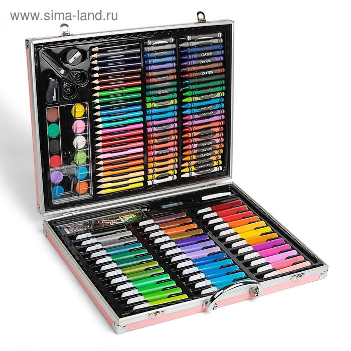 Набор для рисования, в чемоданчике ПВХ, розовый Набор для рисования, в чемоданчике ПВХ, розовый