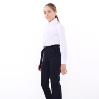 Брюки школьные для девочек, цвет тёмно-синий, рост 170 см