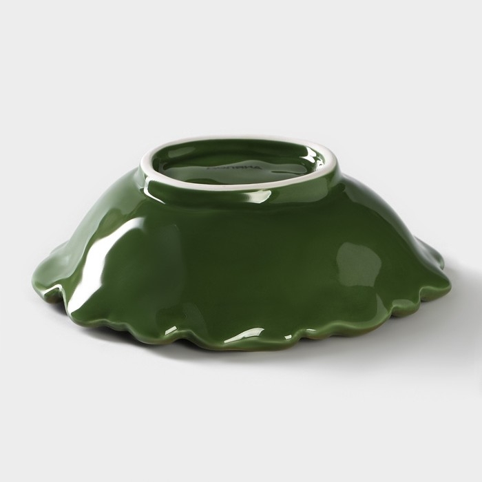 Салатник Доляна «Лист», 270 мл, 13,8×12,4 см, цвет зелёный Салатник Доляна «Лист», 270 мл, 13,8×12,4 см, цвет зелёный