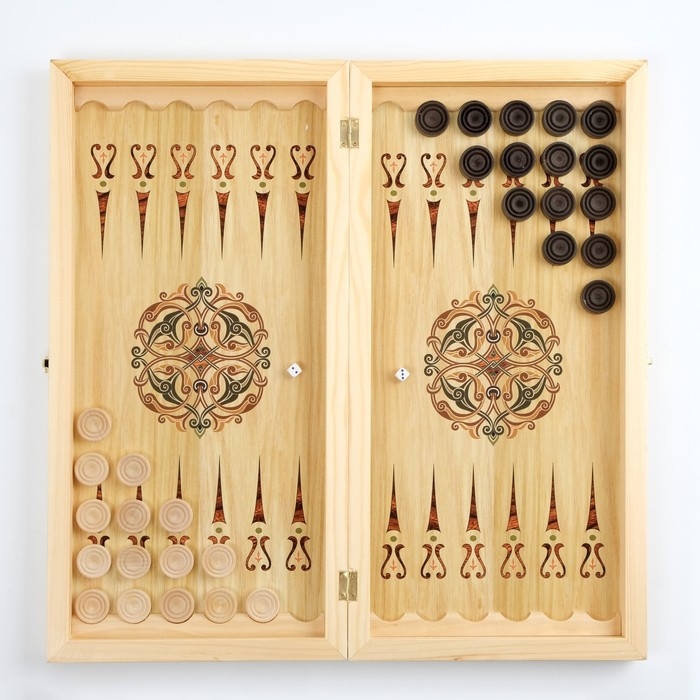 Настольные игры 3 в 1 "Рыцарь" шахматы, шашки, нарды, деревянные, большие, 50 х 50 см