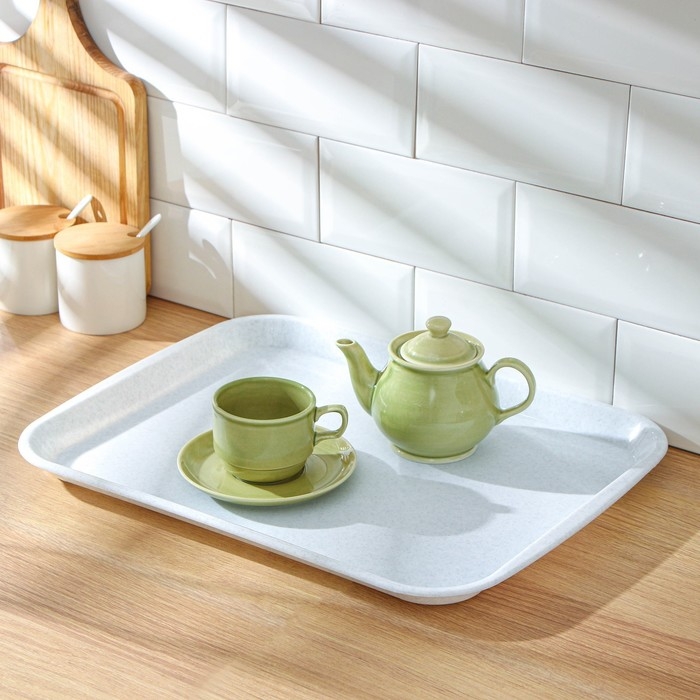 Поднос пластиковый, 47×36,5×2,3 см, прямоугольный, цвет мрамор Поднос пластиковый, 47×36,5×2,3 см, прямоугольный, цвет мрамор