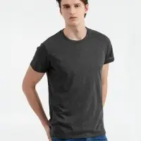 Футболка мужская приталенная Regent Fit черный меланж, размер XS