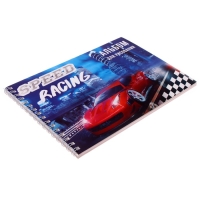 Альбом для рисования А5, 40 листов на гребне "Машина в городе", обложка мелованный картон, блок 100 г/м&sup2;