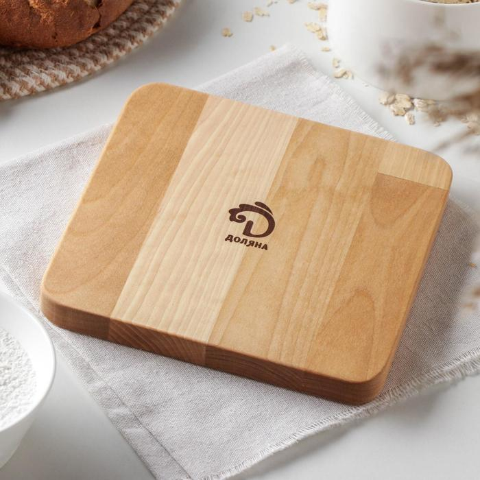 Менажница квадратная Доляна &laquo;Беневенто&raquo;, 18&times;18&times;1,8 см, 2 секции, берёза, пропитана маслом