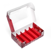 Новый год. Кондитерская упаковка под 5 эклеров "Снежинки", 25,2 х 15 х 6,6 см Новый год. Кондитерская упаковка под 5 эклеров "Снежинки", 25,2 х 15 х 6,6 см