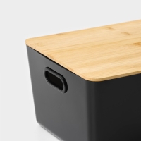 Контейнер для хранения с крышкой LaDо́m &laquo;Лаконичность&raquo;, 31,5&times;22&times;15 см, цвет тёмно - серый