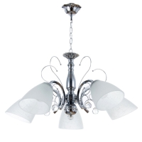 Люстра "Цинния" 5х40Вт Е27 хром 59х59х92(52)см Люстра "Цинния" 5х40Вт Е27 хром 59х59х92(52)см