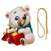 Ёлочная деревянная подвеска «Новый год! Белый мишка» Ёлочная деревянная подвеска «Новый год! Белый мишка»