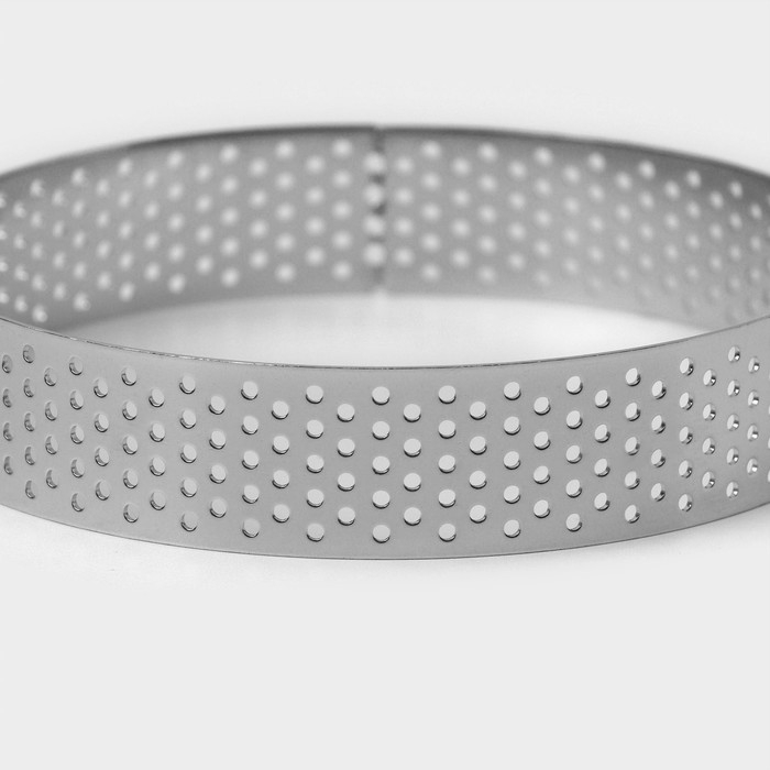 Форма перфорированная для выпечки Доляна &laquo;Круг&raquo;, d=10 см, цвет серебристый