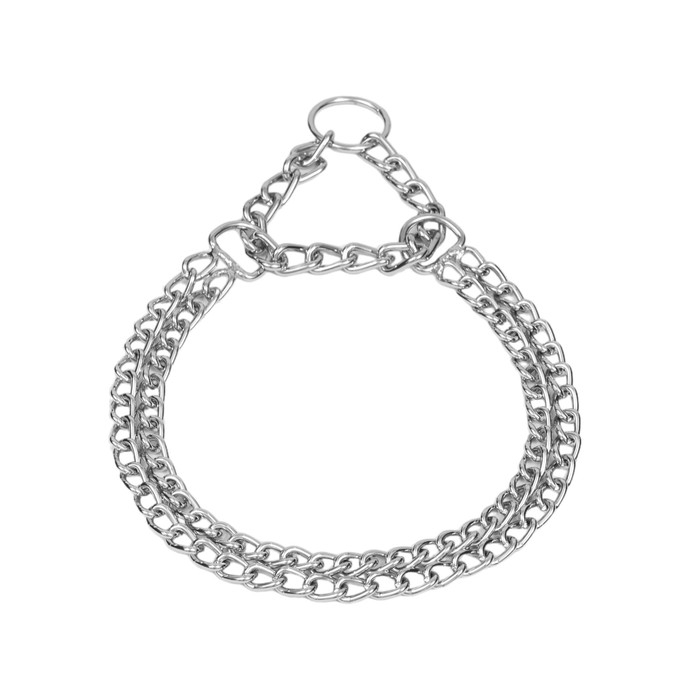 Ошейник - полуудавка металлический двухрядный, 50 см, толщина проволоки 2,5 мм Ошейник - полуудавка металлический двухрядный, 50 см, толщина проволоки 2,5 мм