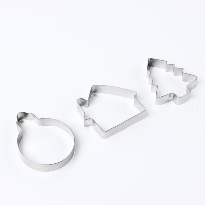 Новый год. Набор форм для печенья &laquo;Игрушки&raquo;, 3 шт