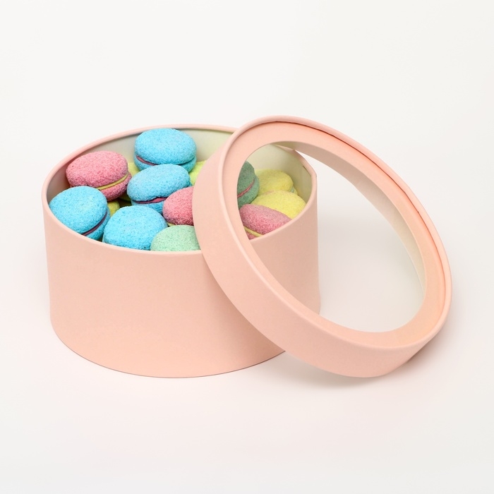 Набор 2 в 1 круглых коробок с окном, персиковый, 21 х 11 - 18 х 10 см Набор 2 в 1 круглых коробок с окном, персиковый, 21 х 11 - 18 х 10 см