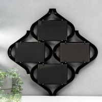 Фоторамка пластик на 4 фото 10х15 см "Песочные часы" чёрная 38x38 см Фоторамка пластик на 4 фото 10х15 см "Песочные часы" чёрная 38x38 см