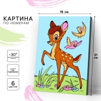 Картина по номерам для детей, 21х15 см, Бэмби Картина по номерам для детей, 21х15 см, Бэмби