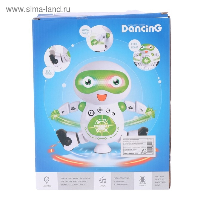 Робот &laquo;Танцор&raquo;, ездит, произвольное движение, световые и звуковые эффекты, работает от батареек