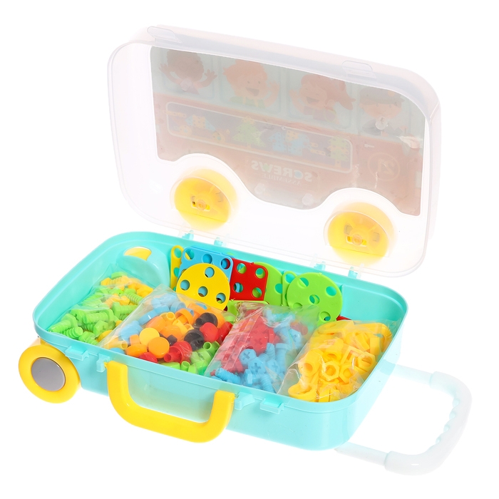 Конструктор винтовой &laquo;Юный мастер&raquo;, 6 в 1, в чемодане, с электрическим шуруповёртом