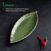 Блюдо керамическое сервировочное &laquo;Дендрарий&raquo;, 20,5&times;8,5&times;1,5 см, цвет зелёный