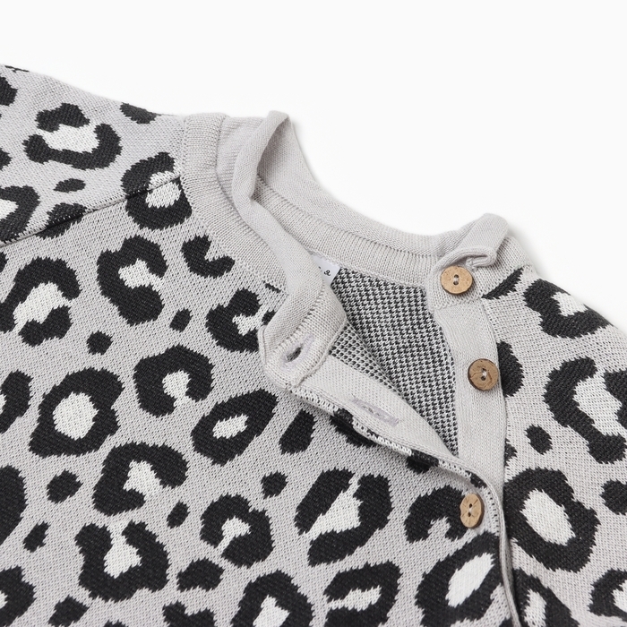 Джемпер вязаный Крошка Я Leo Baby рост 68-74 см, темно-серый