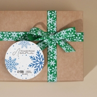 Лента декоративная репсовая &laquo;Снежный вихрь&raquo;, зеленая, 2 см &times; 5 м