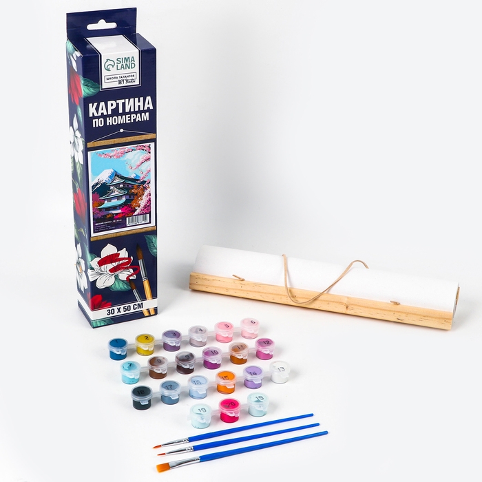 Картина по номерам панно &laquo;Цветение сакуры&raquo;, 30 х 50 см