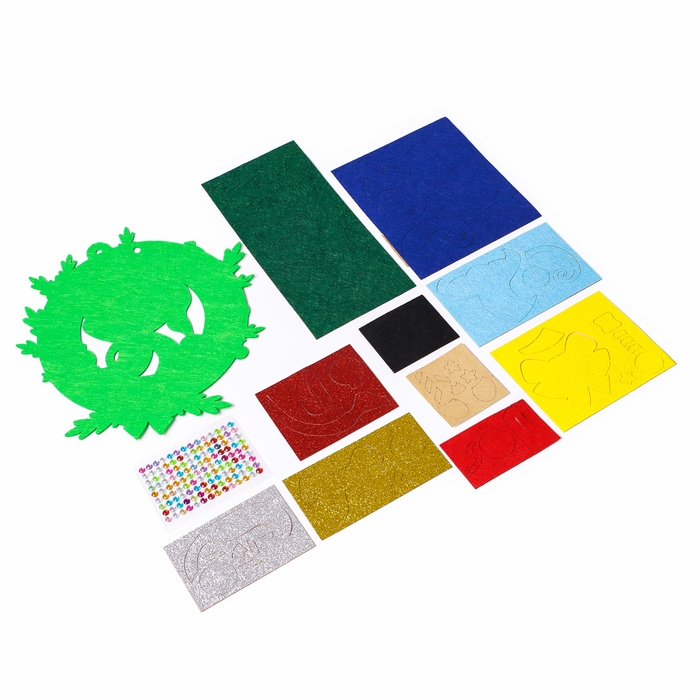 Венок из фетра своими руками на Новый год &laquo;Новогодняя Змея&raquo;, новогодний набор для творчества