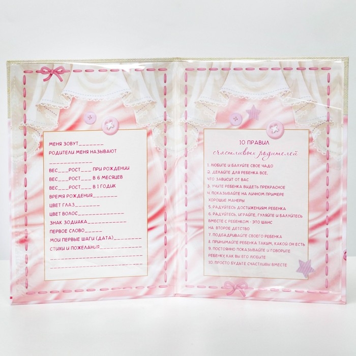 Папка для свидетельства о рождении &laquo;О рождении девочки&raquo;, А5