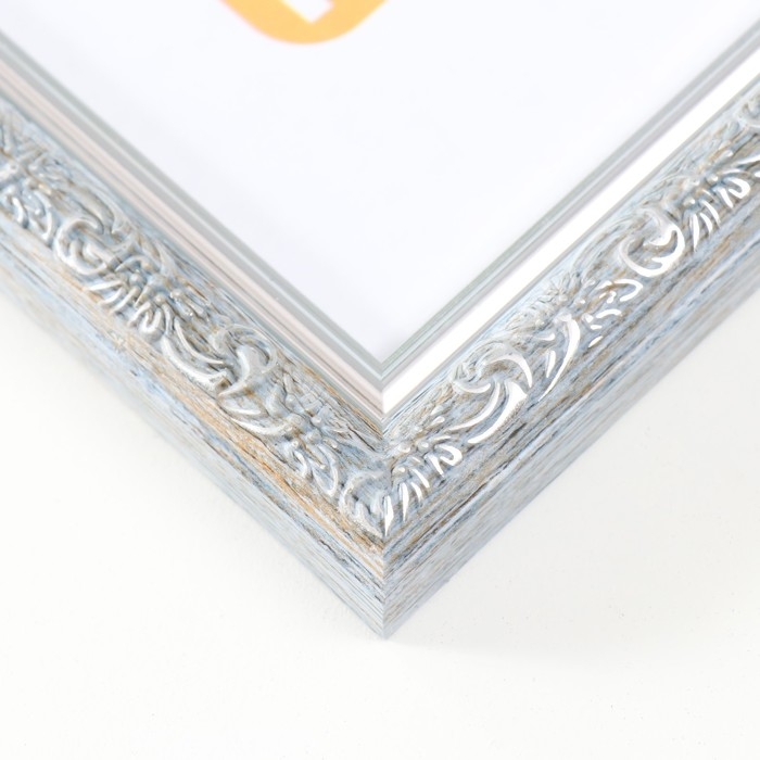 Фоторамка пластик "Винтаж" 21х30 см, морозное серебро