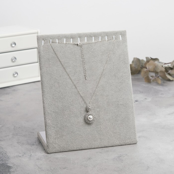 Подставка для кулонов, цепочек, браслетов, 12 крючков 20×9×25,5 см, бархатная, цвет серый Подставка для кулонов, цепочек, браслетов, 12 крючков 20×9×25,5 см, бархатная, цвет серый