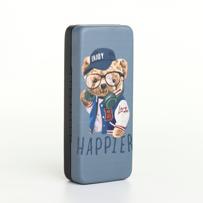 Футляр для очков на хлопушке, длина 16 см, цвет серый Футляр для очков на хлопушке, длина 16 см, цвет серый