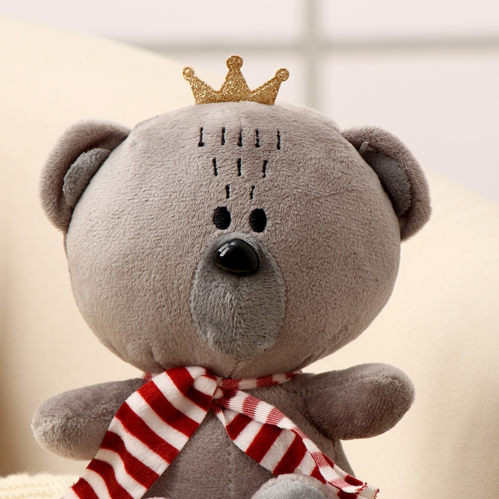 Мягкая игрушка «Мишка с короной», 18 см, цвет серый Мягкая игрушка «Мишка с короной», 18 см, цвет серый