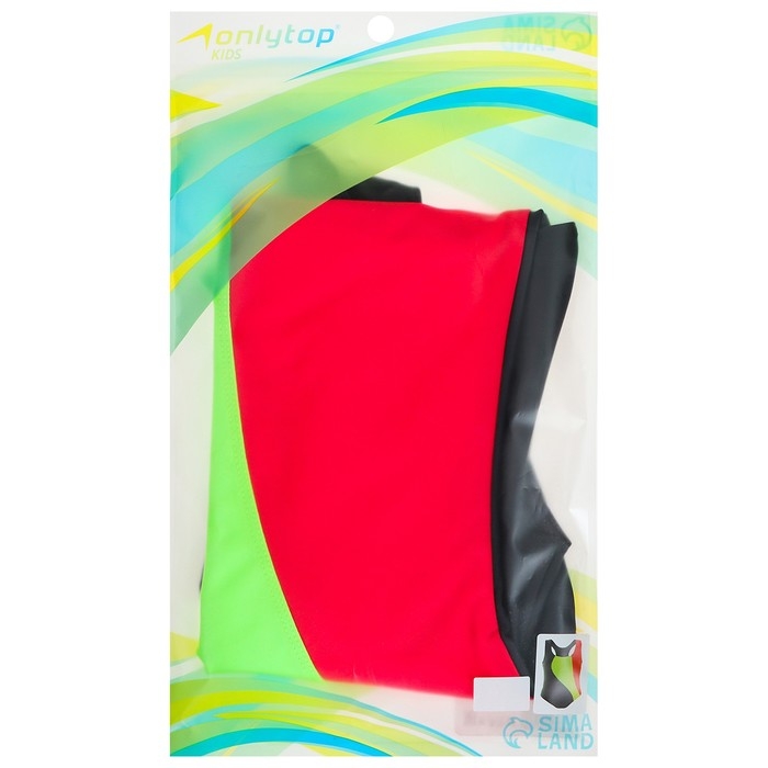 Купальник слитный «Волна», серый/зелёный неон/коралл, р. 42 Купальник слитный «Волна», серый/зелёный неон/коралл, р. 42