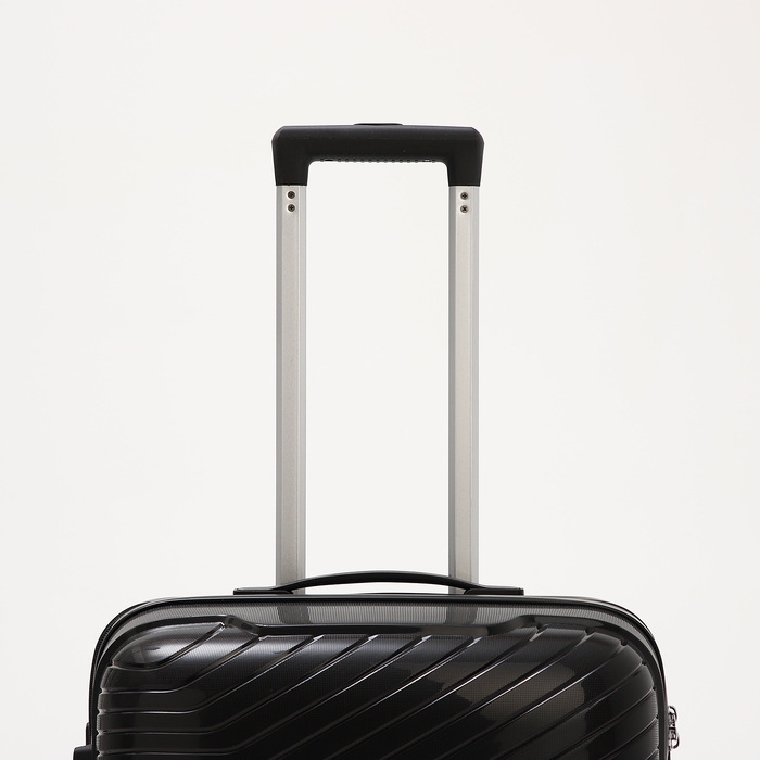 Чемодан средний 69 л (M), отдел на молнии, кодовый замок, 4 колеса, цвет чёрный